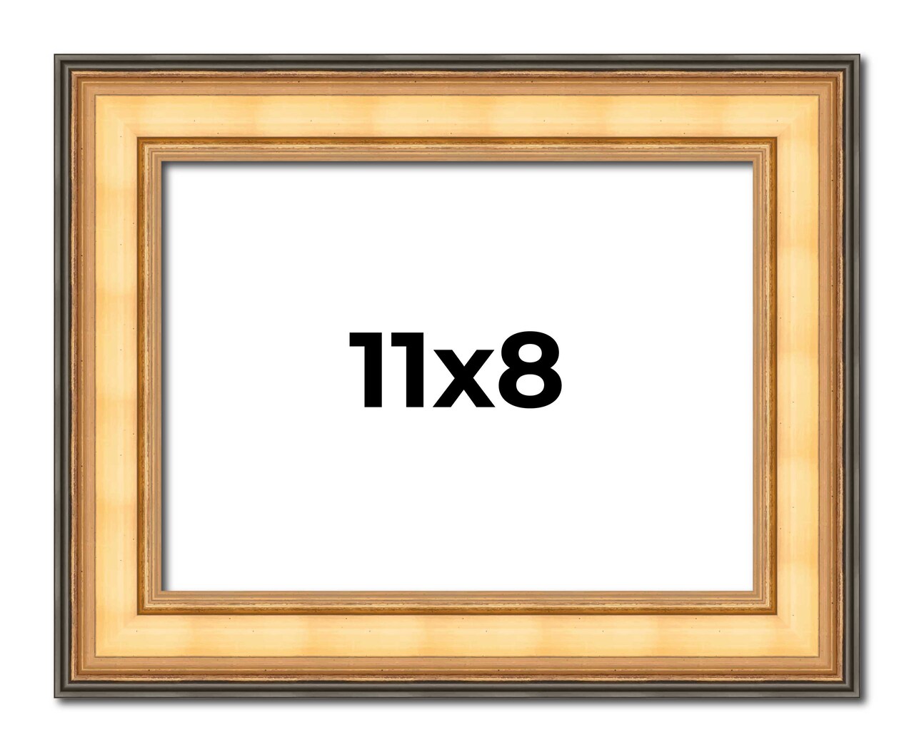 8x11 Traditional Picture Frame with UV-Resistant Acrylic & Acid Free Backing, Available in 3 Finishes - Black, Brown, Gold